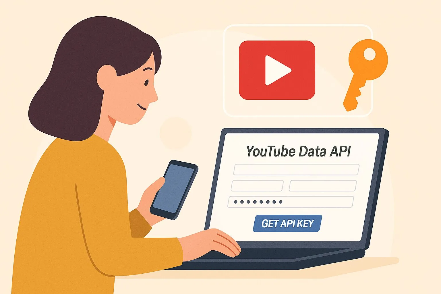 YouTube Data APIキーを取得する方法のアイキャッチ画像