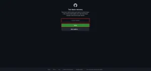 復旧コードを入力し、「Verify」ボタンを押す操作の画面キャプチャ