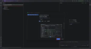 PyCharm上に「Claude Code [Beta]」プラグインのインストールダイアログが表示されるため、「OK」ボタンを押す操作の画面キャプチャ