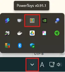 Windowsの「タスクトレイ」を開く操作の画面キャプチャ（開いた後）