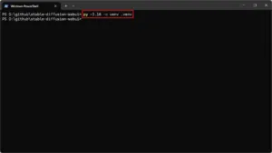 以下のコマンドで、仮想環境（venv）を作成する（「py」ランチャーが使用できる場合）操作の画面キャプチャ