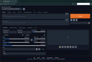以下のコマンドで、「Stable Diffusion web UI」を起動する（ブラウザ）操作の画面キャプチャ