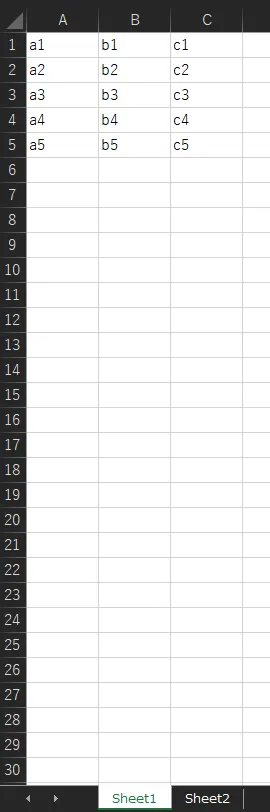 1.xlsxのSheet1の画像キャプチャ
