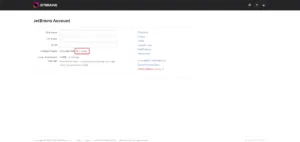 JetBrainsアカウント画面の「Country/Region」の右側にある「Change」リンクを押す操作の画面キャプチャ