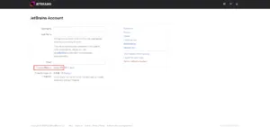 JetBrainsアカウント画面の「Country/Region」が「Japan」に設定される操作の画面キャプチャ